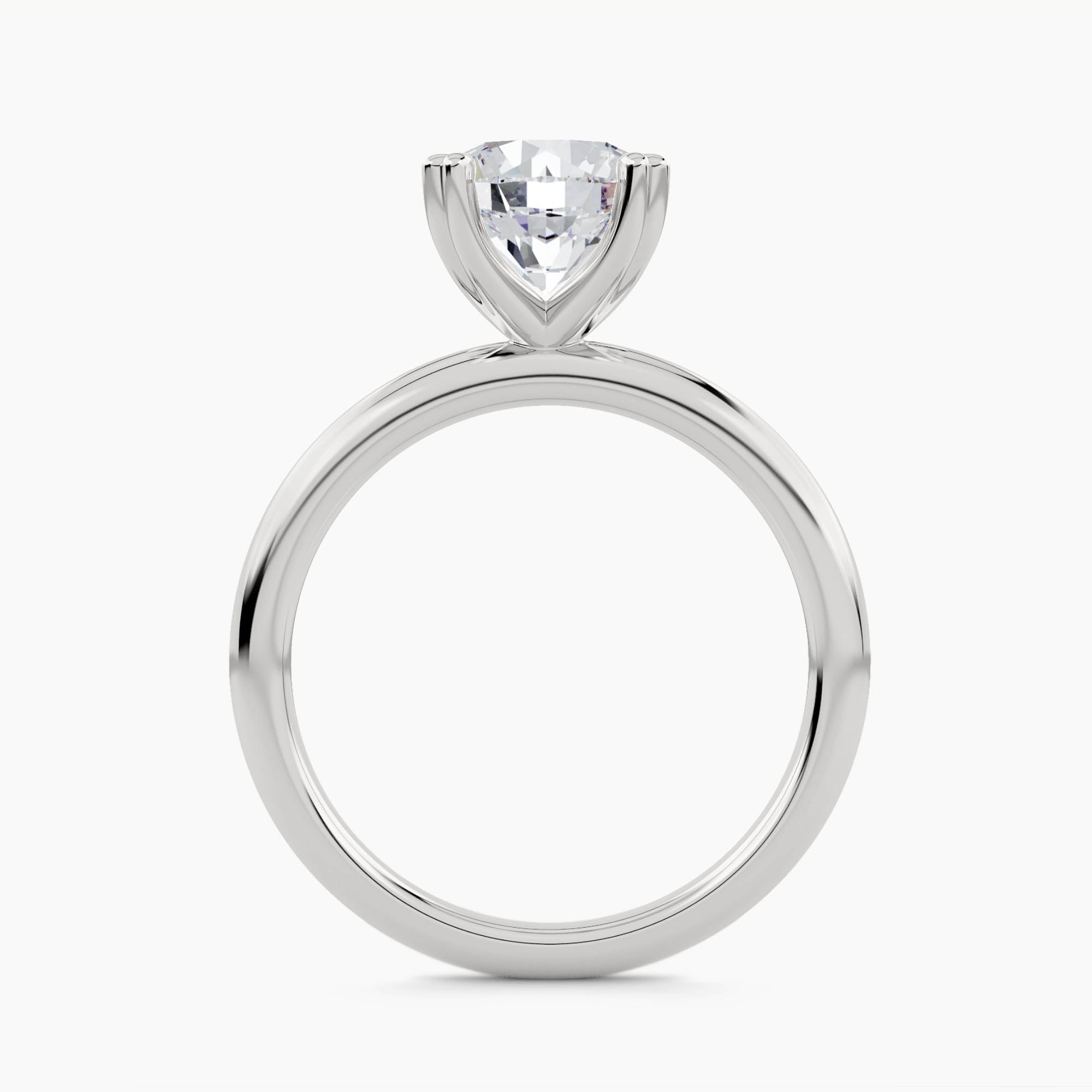 Solitaire Ring with Heart-Shaped Prongs, front view