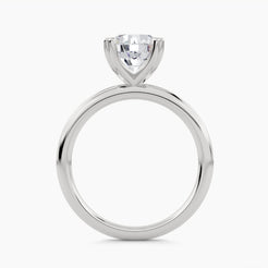 Solitaire Ring with Heart-Shaped Prongs, front view