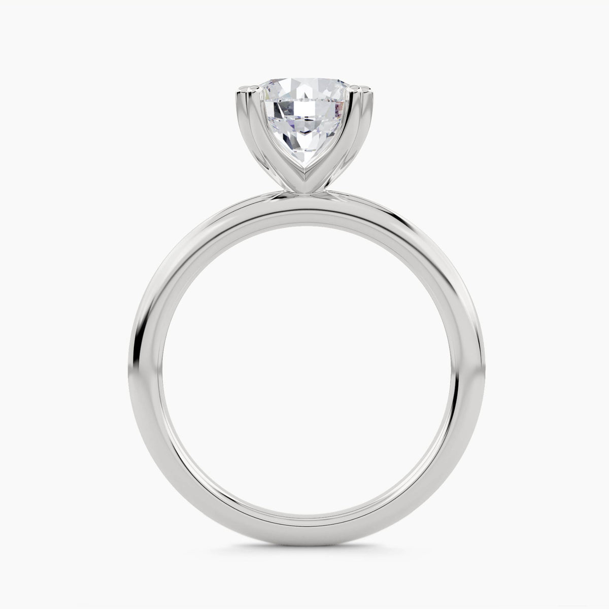Solitaire Ring with Heart-Shaped Prongs, front view