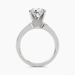 Solitaire Ring with Graduated Channel-Set Straight Shank, front view