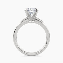 Solitaire Ring with Graduated Channel-Set Swept Shank, front view