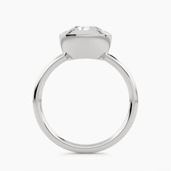 Solitaire Ring with Full Bezel Setting and Plain Shank, front view