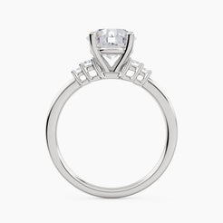 Five-Stone Ring with Double Baguette Side Stones, front view