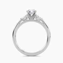 Solitaire Ring with Double Marquise Cluster, front view