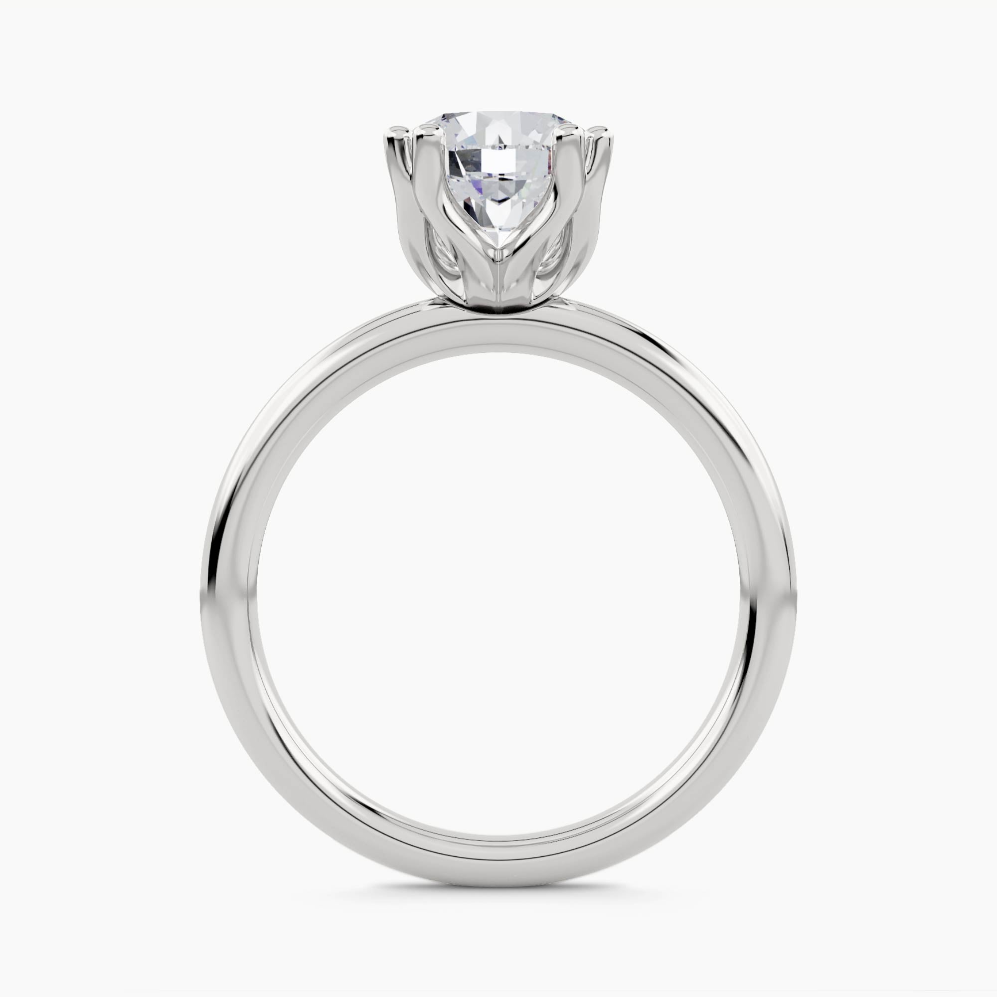 Solitaire Ring with Double Prongs, front view