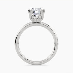 Solitaire Ring with Double Prongs, front view