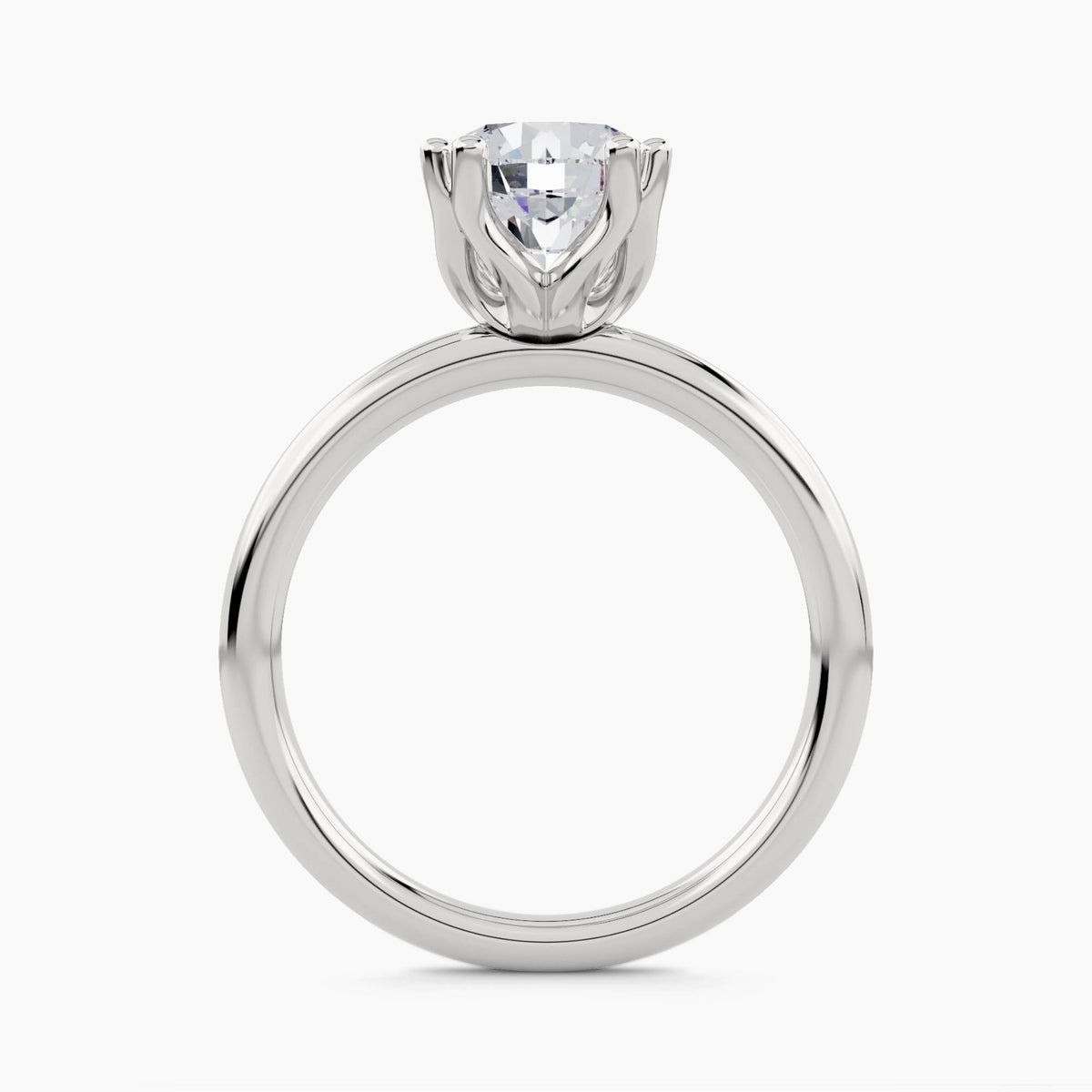 Solitaire Ring with Double Prongs, front view