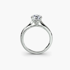 Solitaire Ring with Rounded Cathedral Shank, front view