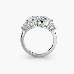 Toi et Moi Ring with Round Accent Shoulders, front view
