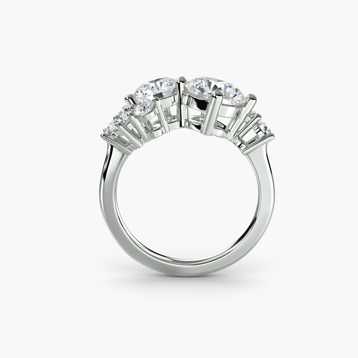 Toi et Moi Ring with Round Accent Shoulders, front view