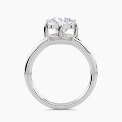 North-south solitaire engagement ring with plain shank, front view