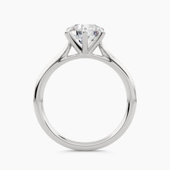 Solitaire engagement ring with plain shank, front view
