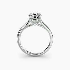 Solitaire Ring with Split Cathedral Shank, front view