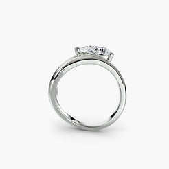 Solitaire Ring with Open Bypass Shank, front view