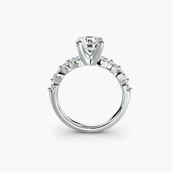 Solitaire Ring with Graduated Marquise & Round Accents, front view